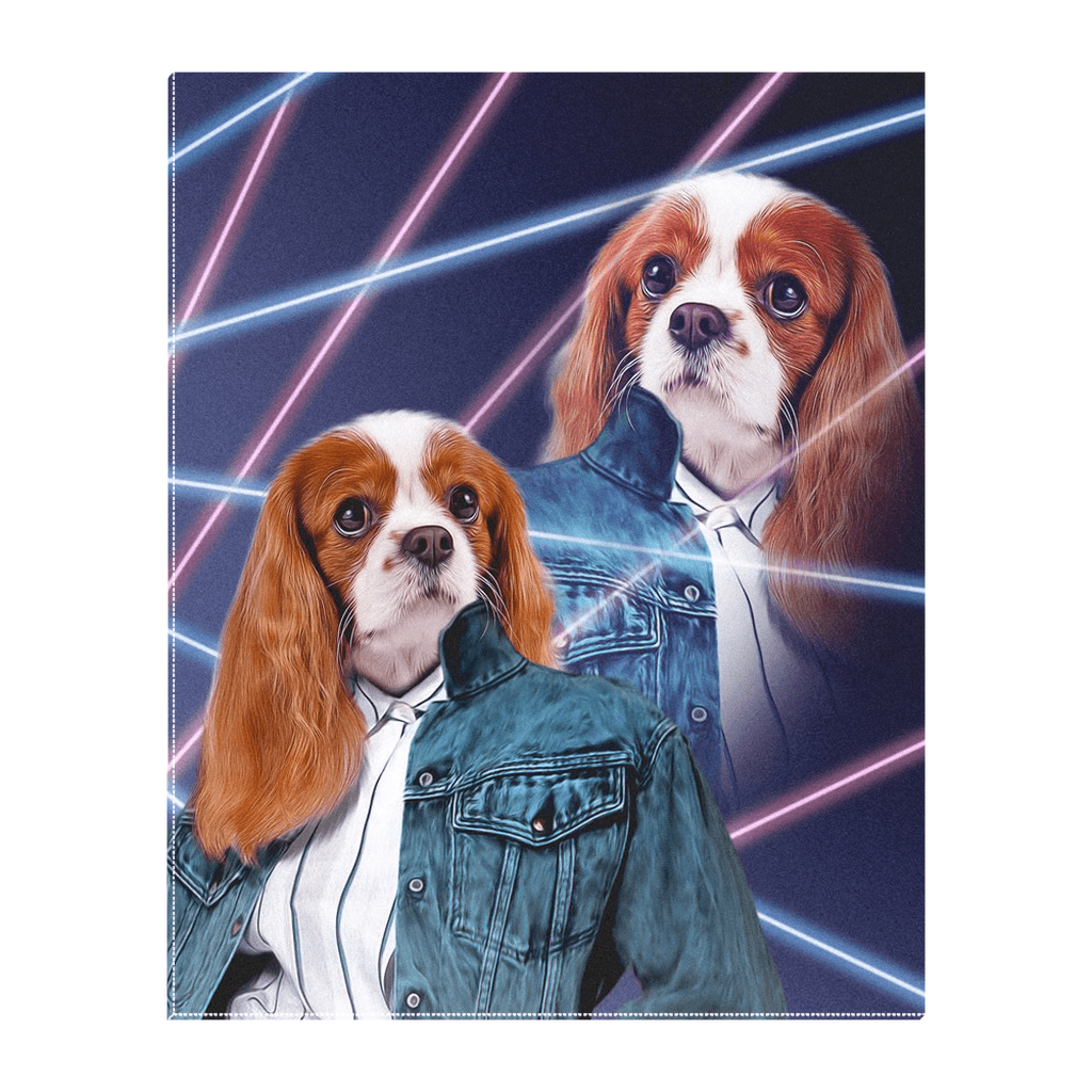 Lienzo personalizado de pie para mascotas &#39;Lazer Portrait (femenino) de los años 80&#39;