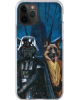 Funda personalizada para teléfono con 2 mascotas 'Darth Woofer &amp; Jedi-Doggo'