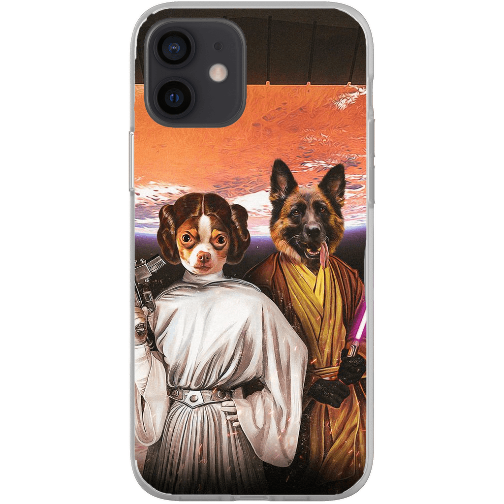 &#39;Princess Leidown &amp; Jedi-Doggo&#39; Personalized 2 Pet Phone Case