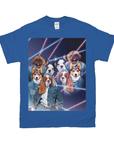 '1980's Lazer Portrait (4 Females)' Personalized 4 Pet T-Shirt