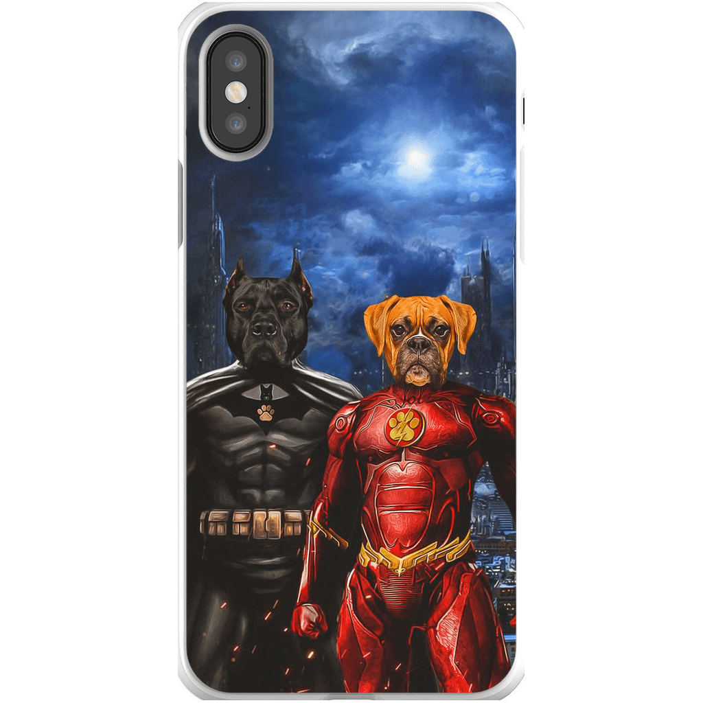 &#39;Batdog &amp; Flash Doggo&#39; Personalized 2 Pet Phone Case