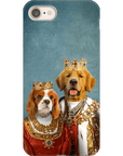 Funda para móvil personalizada con 2 mascotas 'Rey y Reina'