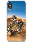 Funda personalizada para teléfono con 3 mascotas 'The Motocross Riders'