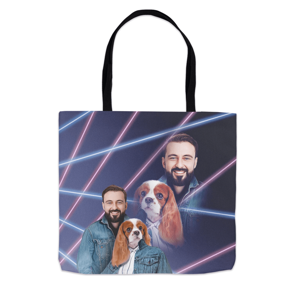 Bolsa de tela personalizada &#39;Mascota Lazer Portrait de los años 80 (femenino)/humano (masculino)&#39;