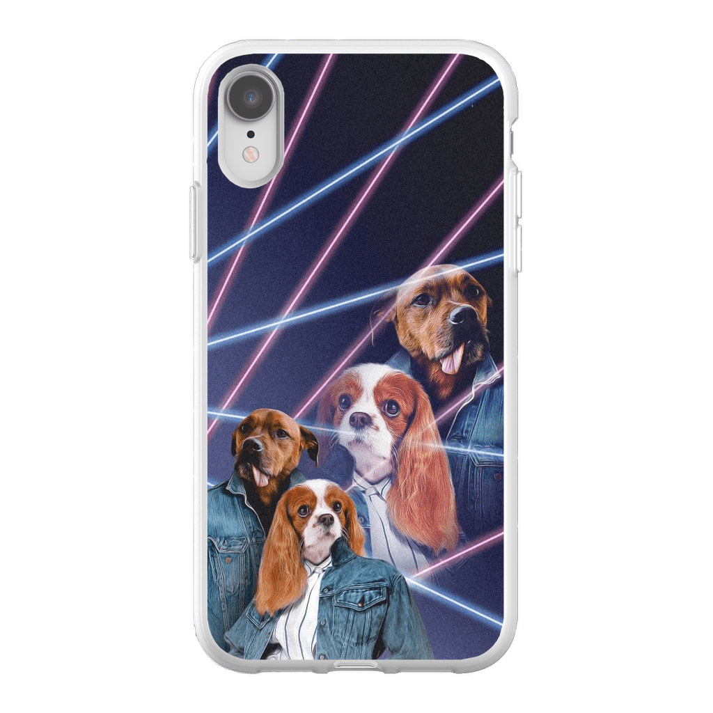 Funda personalizada para teléfono con 2 mascotas &#39;1980s Lazer Portrait&#39;