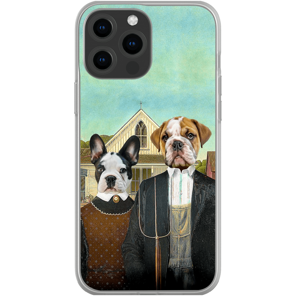 &#39;American Pawthic&#39; Personalized 2 Pet Phone Case