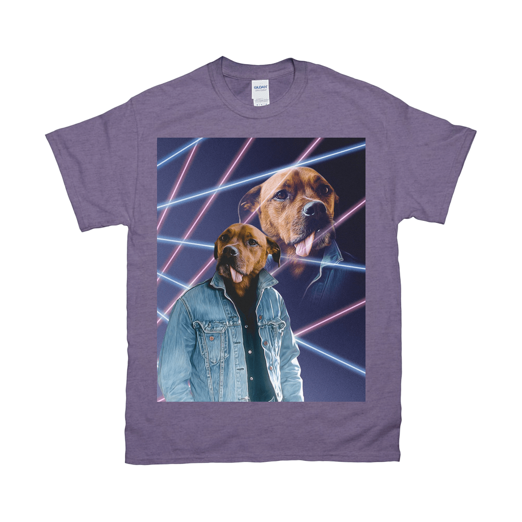 Camiseta personalizada para mascotas &#39;1980s Lazer Portrait&#39;