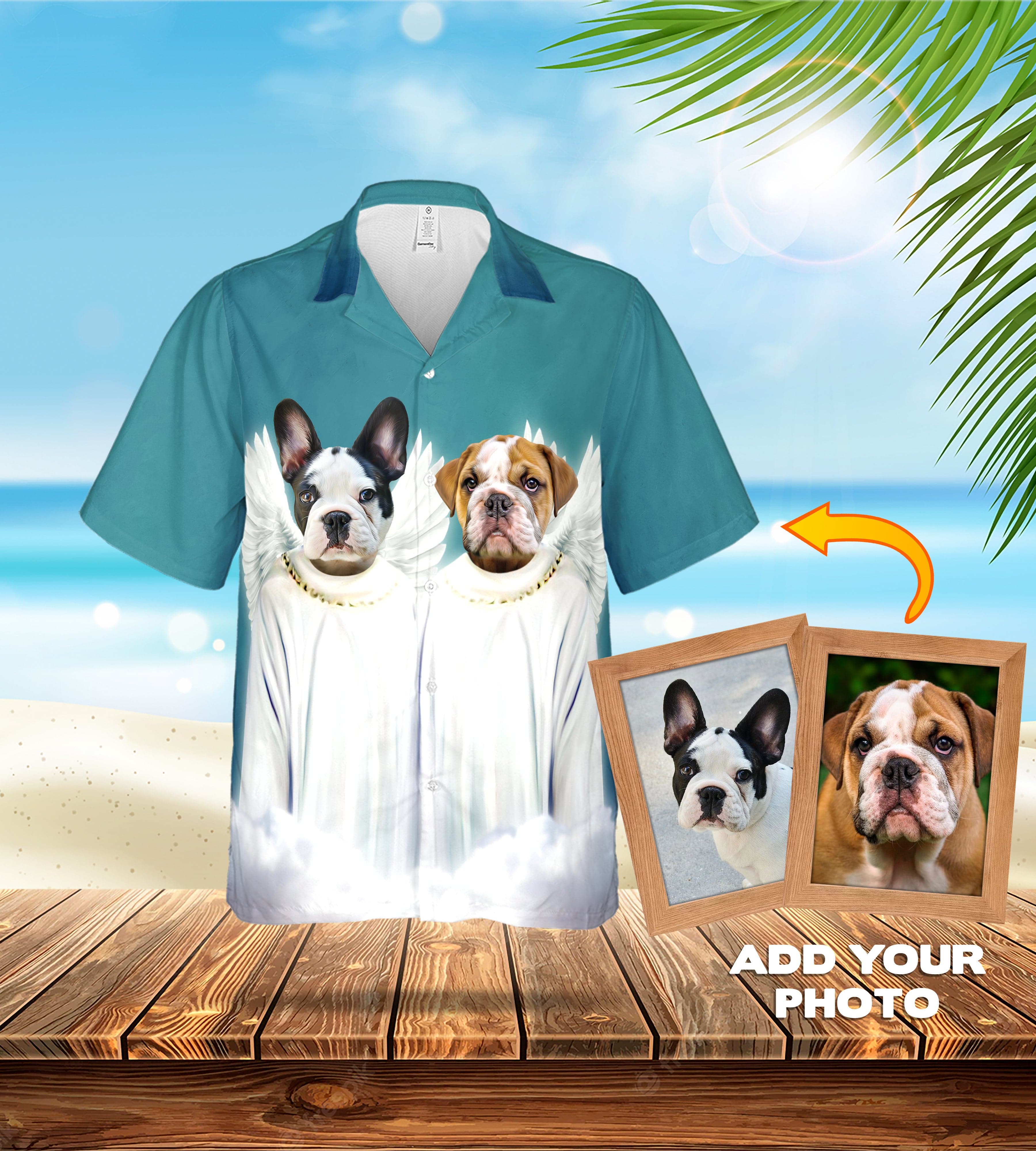 Camisa hawaiana personalizada (El(los) ángel(s): 1 - 4 mascotas)