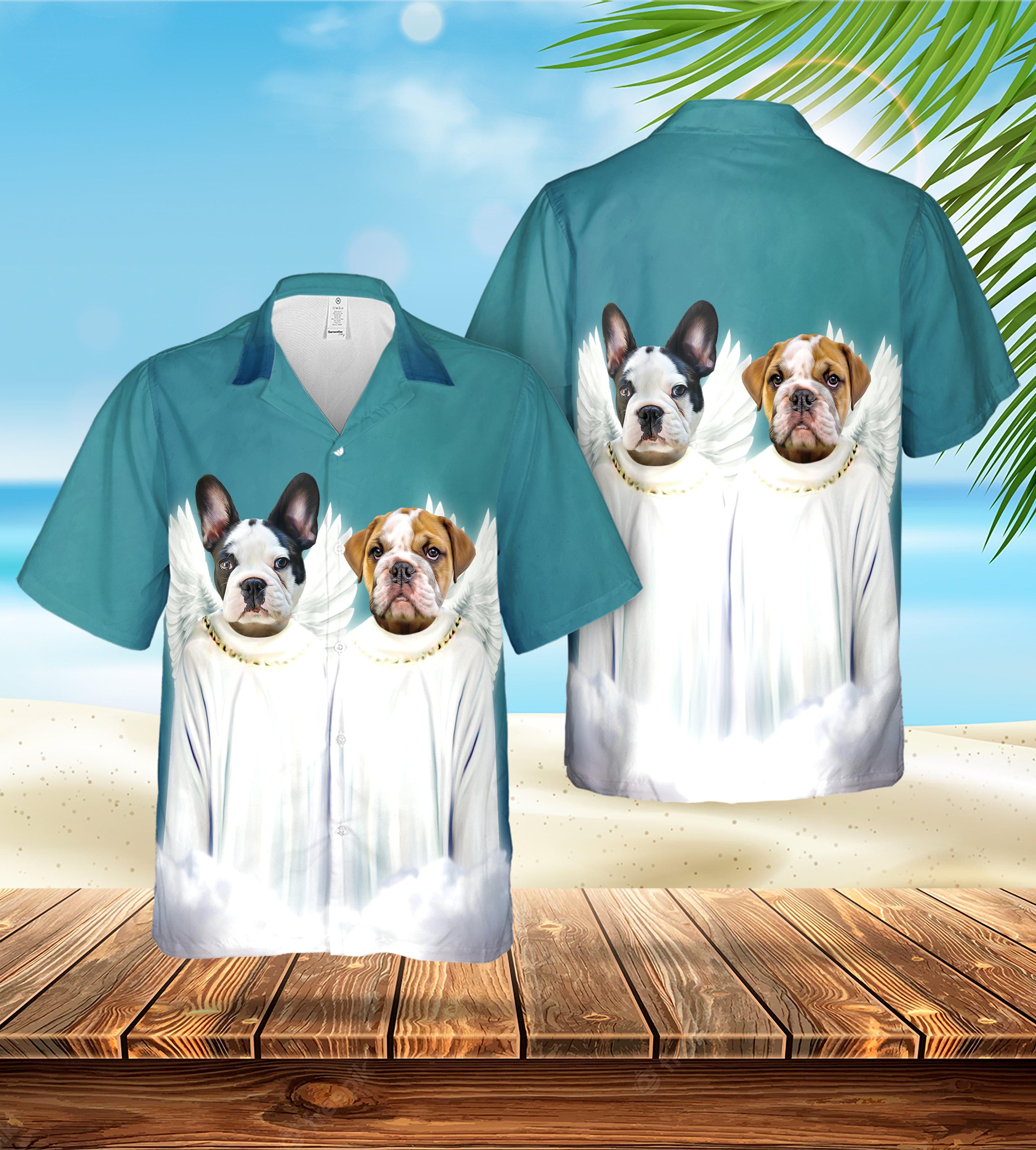 Camisa hawaiana personalizada (El(los) ángel(s): 1 - 4 mascotas)