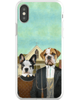 Funda personalizada para teléfono con 2 mascotas 'American Pawthic'