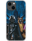 Funda personalizada para teléfono con 2 mascotas 'Darth Woofer &amp; Jedi-Doggo'