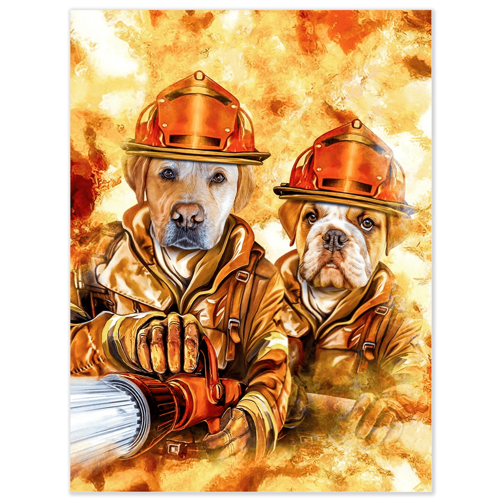 Póster personalizado de 2 mascotas &#39;Los Bomberos&#39;