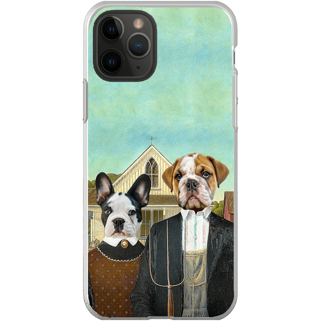 Funda personalizada para teléfono con 2 mascotas &#39;American Pawthic&#39;