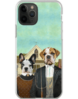 Funda personalizada para teléfono con 2 mascotas 'American Pawthic'