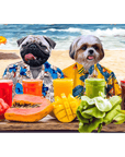 Lienzo personalizado para 2 mascotas 'The Beach Dogs'