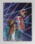 '1980s Lazer Portrait' Personalized 2 Pet Blanket