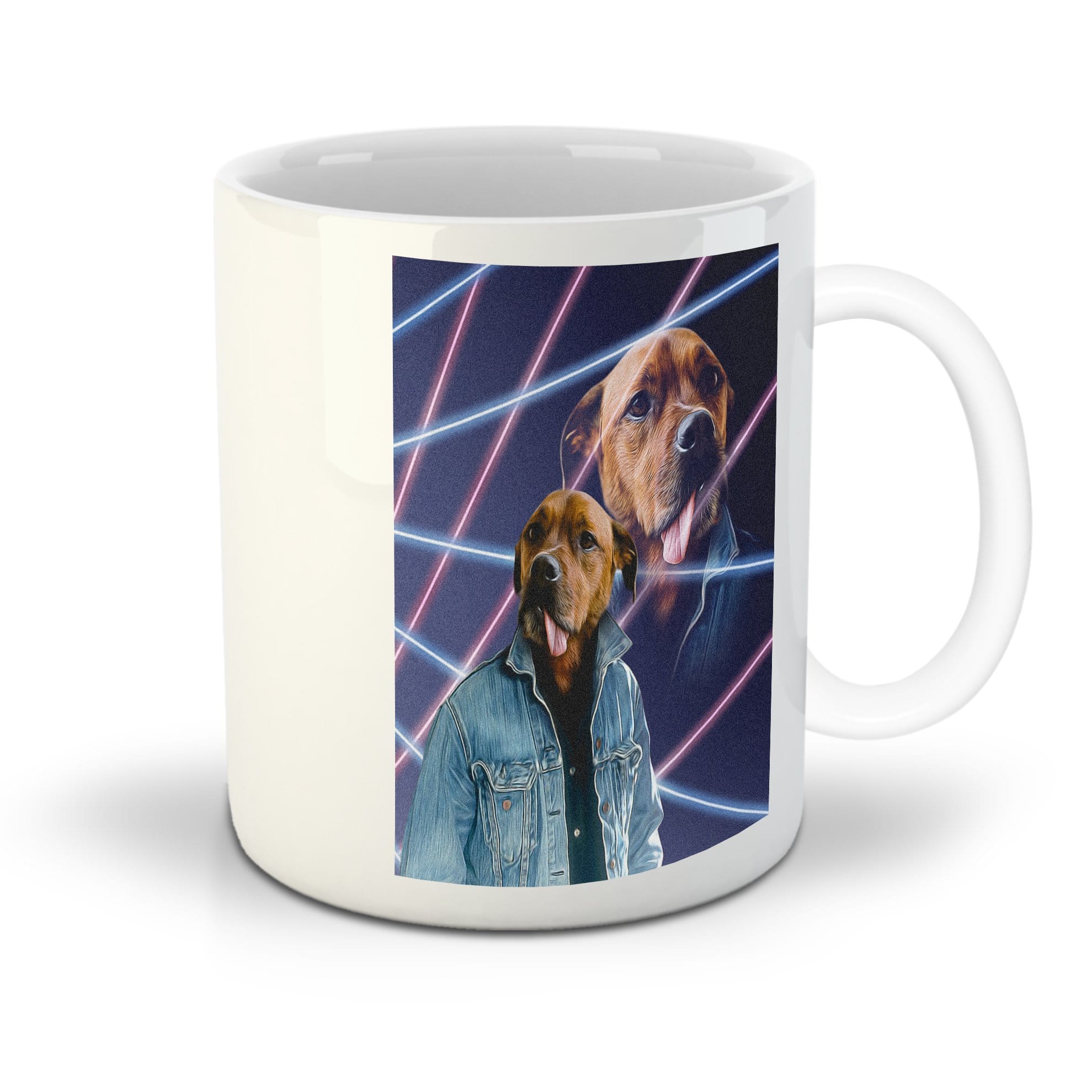 Taza personalizada para mascotas &#39;Lazer Portrait de los años 80&#39;