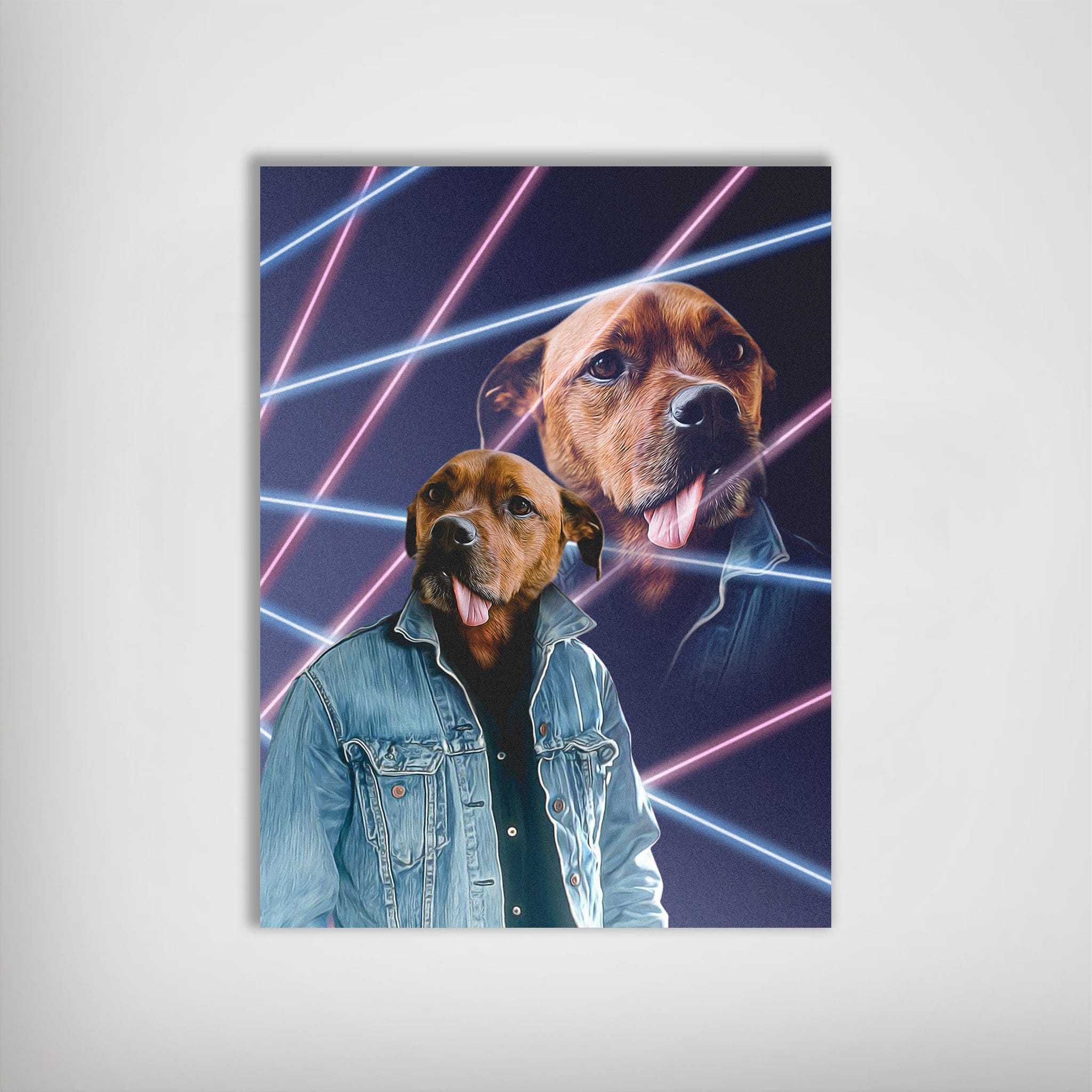 Póster de mascota personalizada &#39;Lazer Portrait de los años 80&#39;