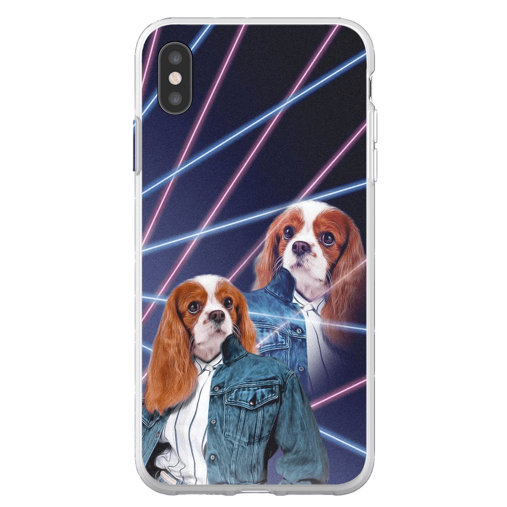 Funda personalizada para teléfono con mascota &#39;Lazer Portrait (femenino) de los años 80&#39;