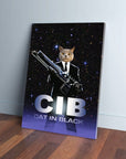 'Cat in Black' Personalized Pet Canvas