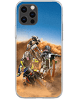 Funda personalizada para teléfono con 3 mascotas 'The Motocross Riders'