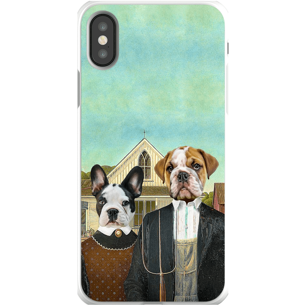 Funda personalizada para teléfono con 2 mascotas &#39;American Pawthic&#39;