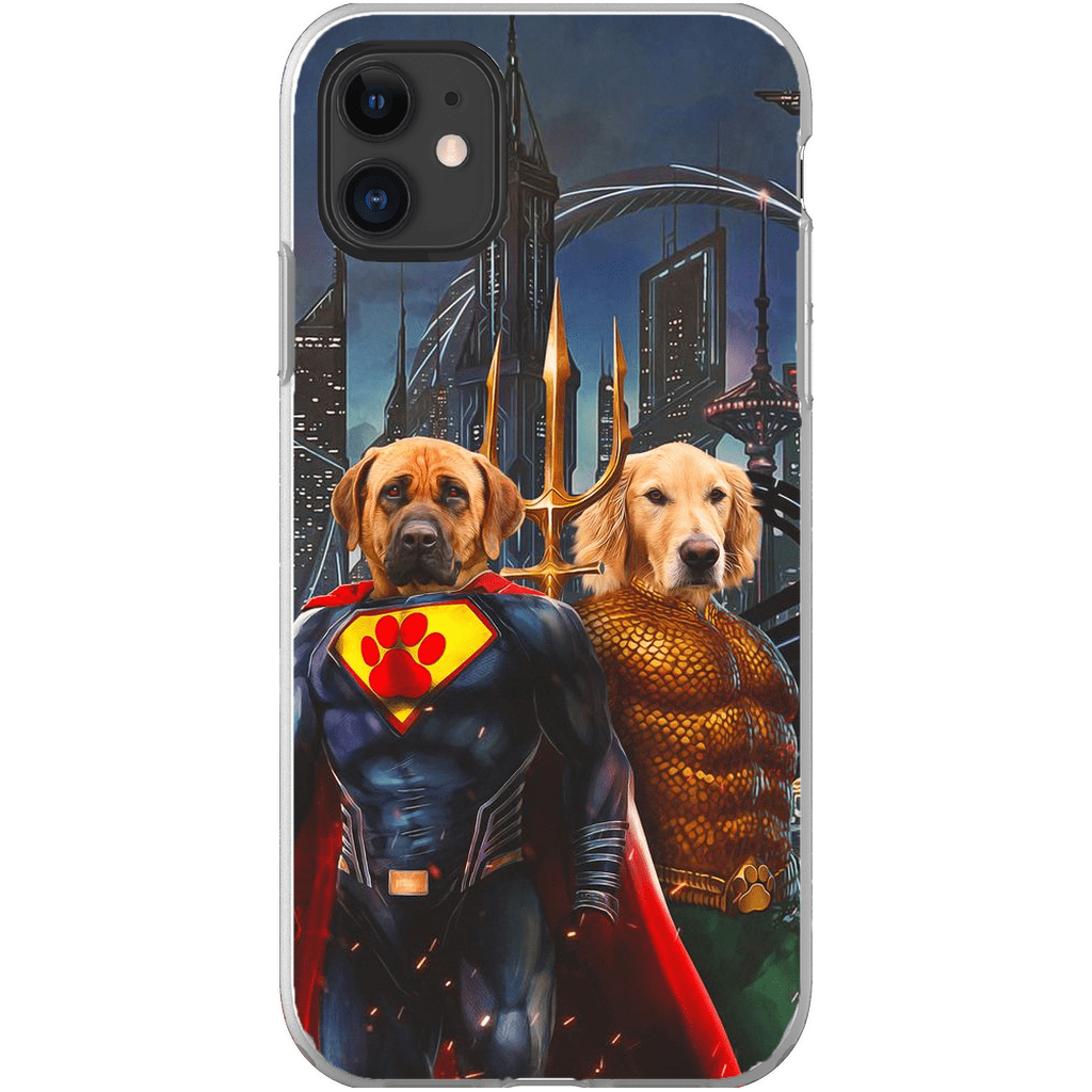 &#39;Superdog &amp; Aquadog&#39; Personalized 2 Pet Phone Case