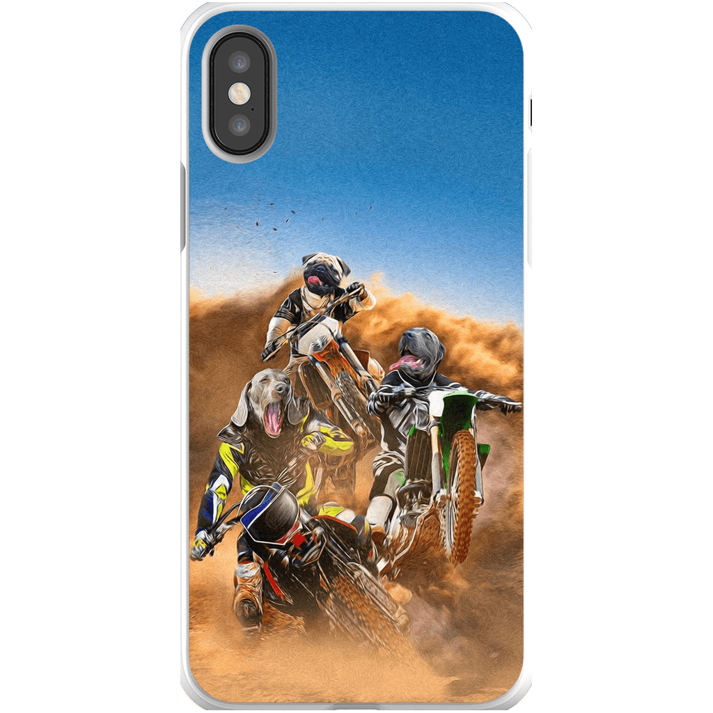 Funda personalizada para teléfono con 3 mascotas &#39;The Motocross Riders&#39;