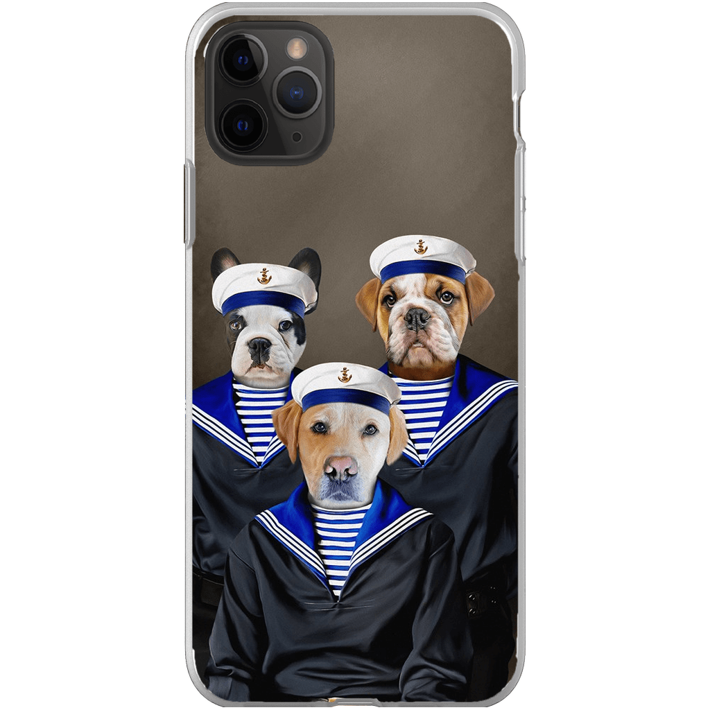 Funda personalizada para teléfono con 3 mascotas &#39;Los Marineros&#39;