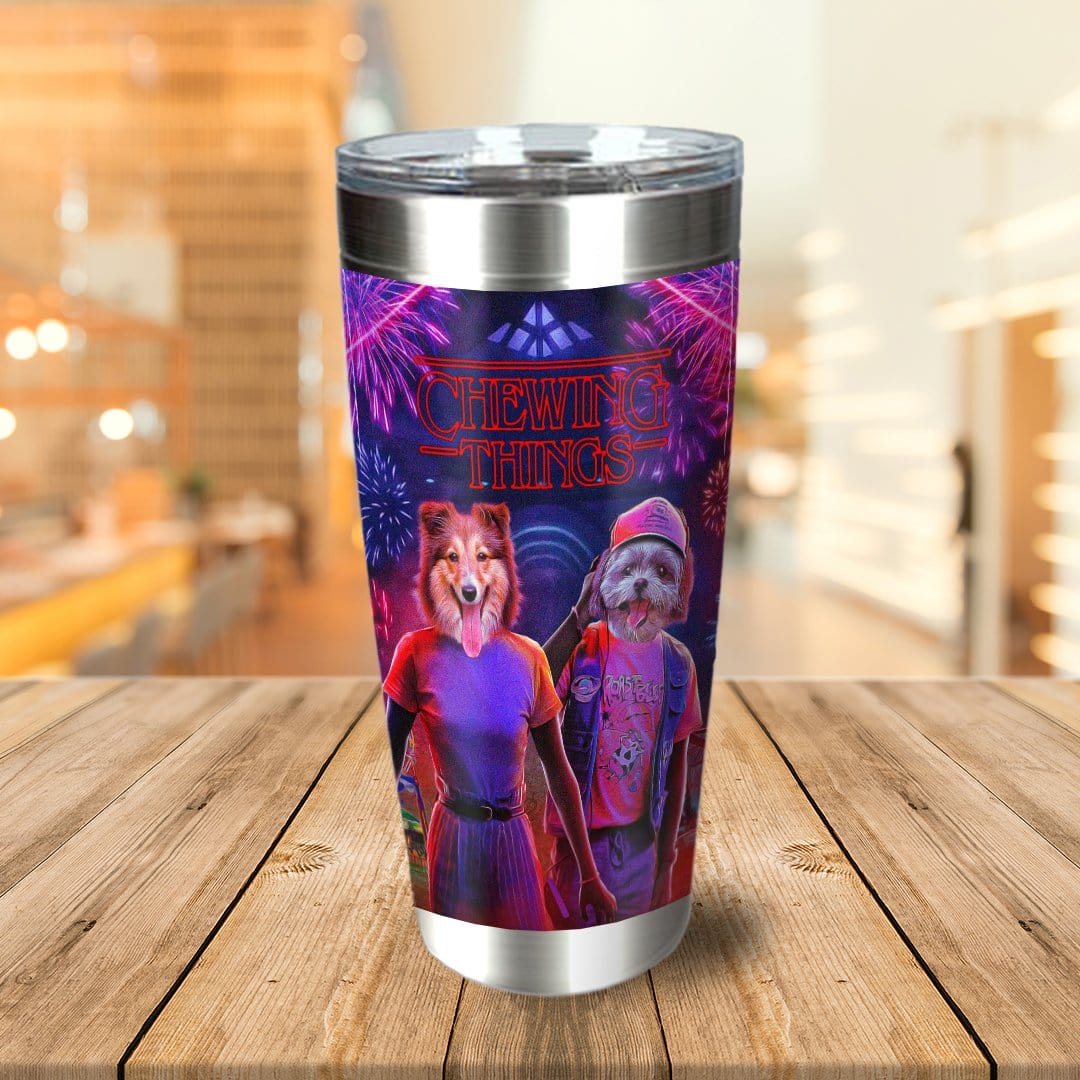 &#39;Chewing Things&#39; Personalized 2 Pet Tumbler