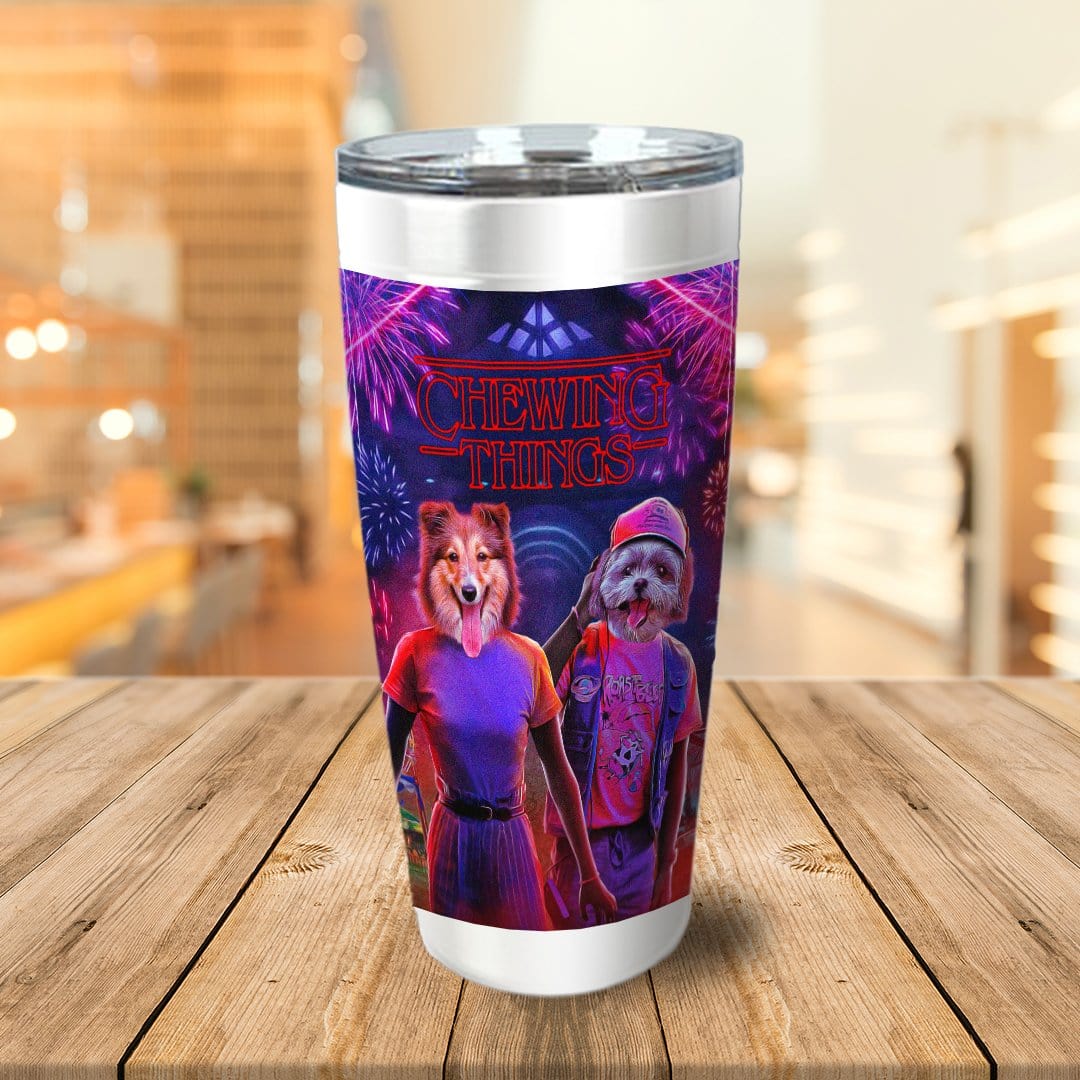 &#39;Chewing Things&#39; Personalized 2 Pet Tumbler