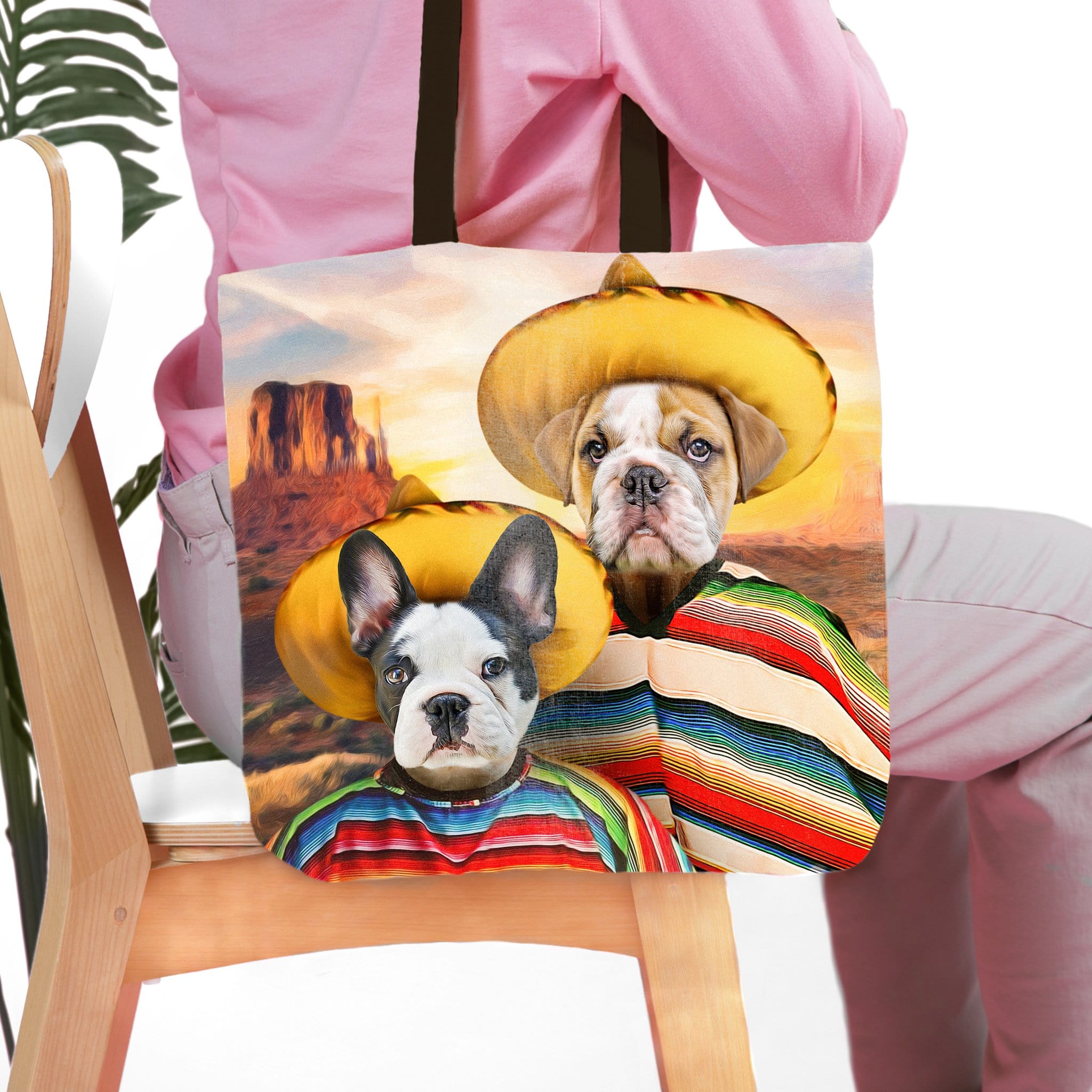 Bolsa de mano personalizada para 2 mascotas &#39;2 Amigos&#39;