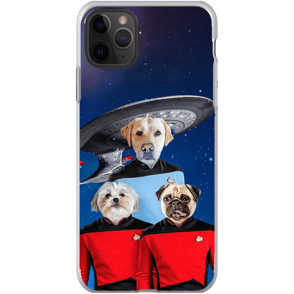 &#39;Doggo-Trek&#39; Funda personalizada para teléfono con 3 mascotas