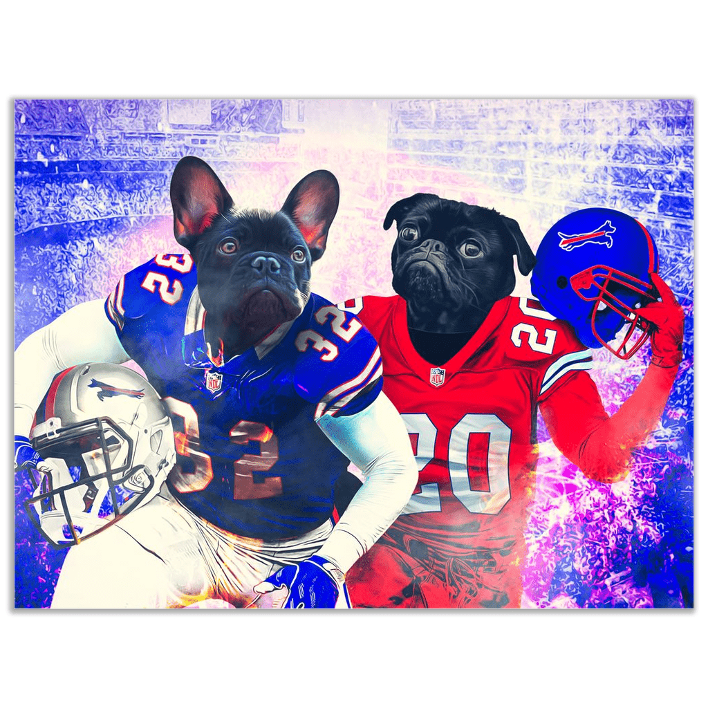 Póster Personalizado para 2 mascotas &#39;Buffalo Doggos&#39;