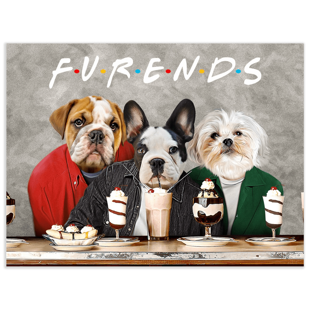 Póster personalizado de 3 mascotas &#39;Furends&#39;