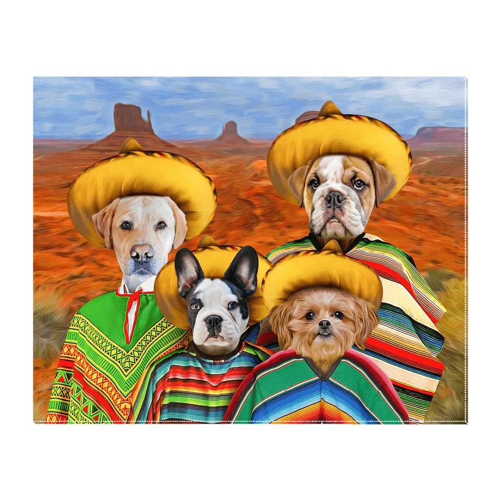 Lienzo de pie personalizado para 4 mascotas &#39;4 Amigos&#39;