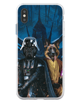 Funda personalizada para teléfono con 2 mascotas 'Darth Woofer &amp; Jedi-Doggo'