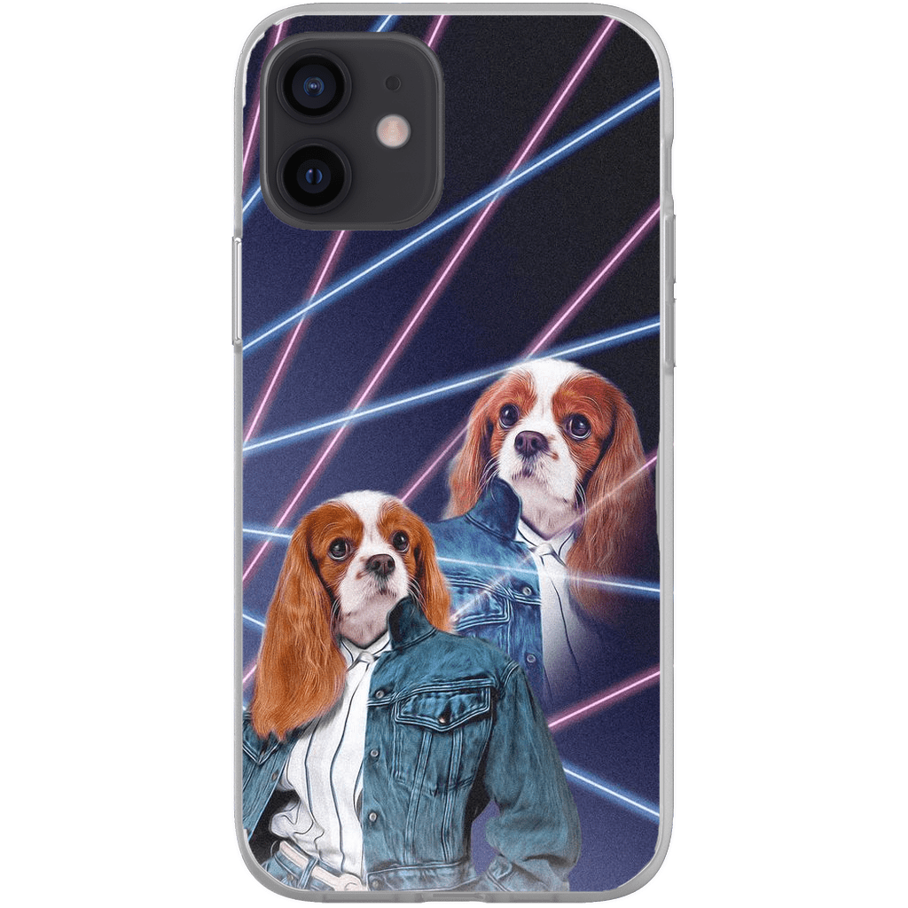 Funda personalizada para teléfono con mascota &#39;Lazer Portrait (femenino) de los años 80&#39;