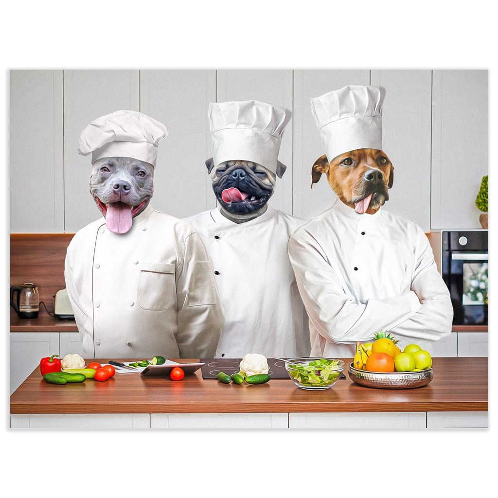 Póster personalizado de 3 mascotas &#39;The Chefs&#39;