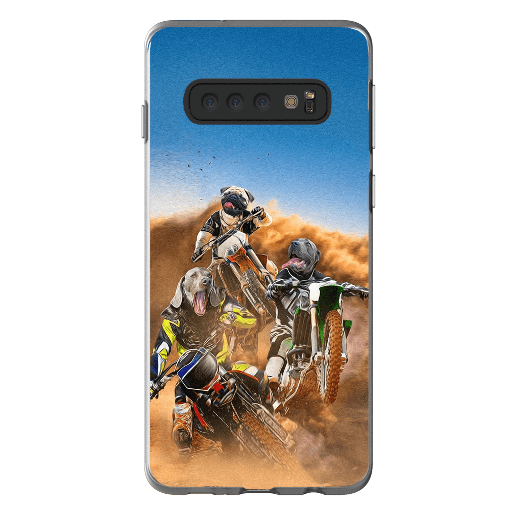 Funda personalizada para teléfono con 3 mascotas &#39;The Motocross Riders&#39;