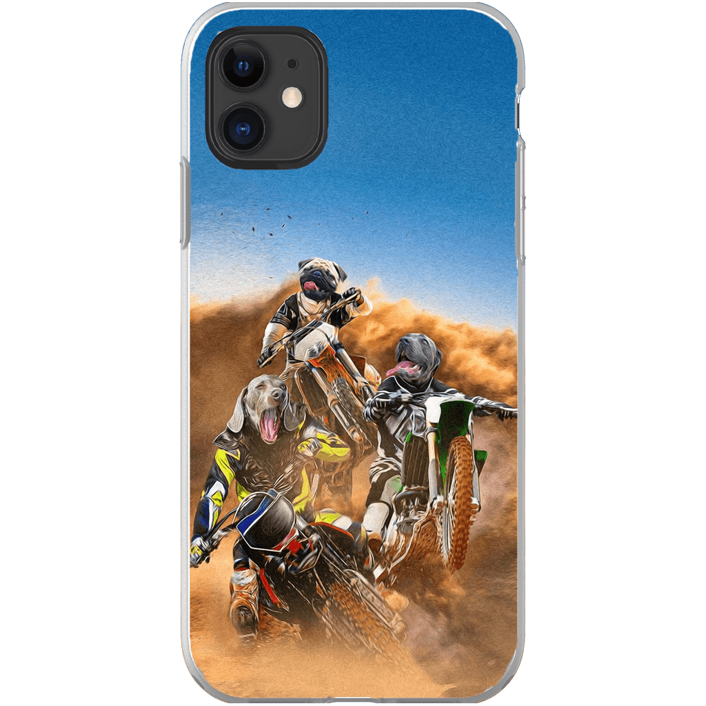 &#39;The Motocross Riders&#39; Personalized 3 Pet Phone Case