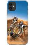 Funda personalizada para teléfono con 3 mascotas 'The Motocross Riders'