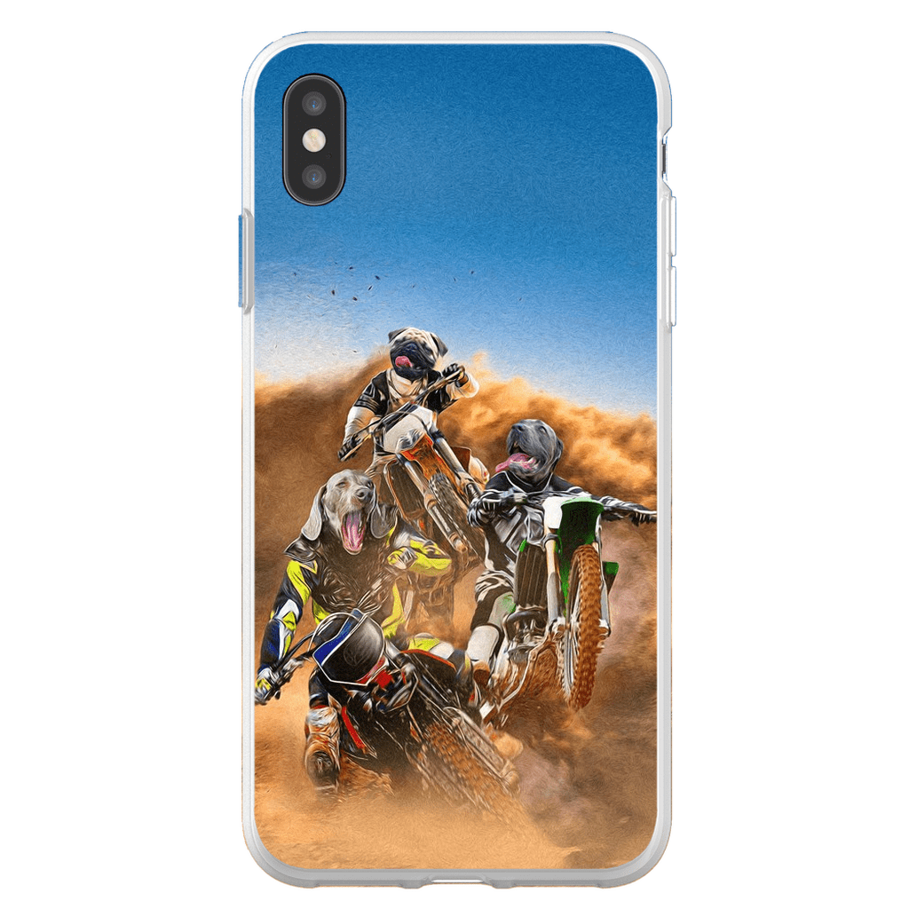 Funda personalizada para teléfono con 3 mascotas &#39;The Motocross Riders&#39;