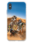 Funda personalizada para teléfono con 3 mascotas 'The Motocross Riders'