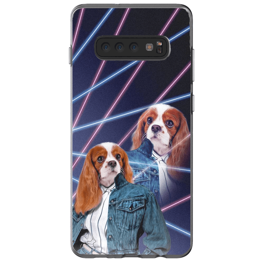 Funda personalizada para teléfono con mascota &#39;Lazer Portrait (femenino) de los años 80&#39;