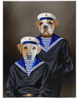 'The Sailors' Personalized 2 Pet Blanket