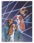 Manta personalizada para 2 mascotas '1980s Lazer Portrait' 