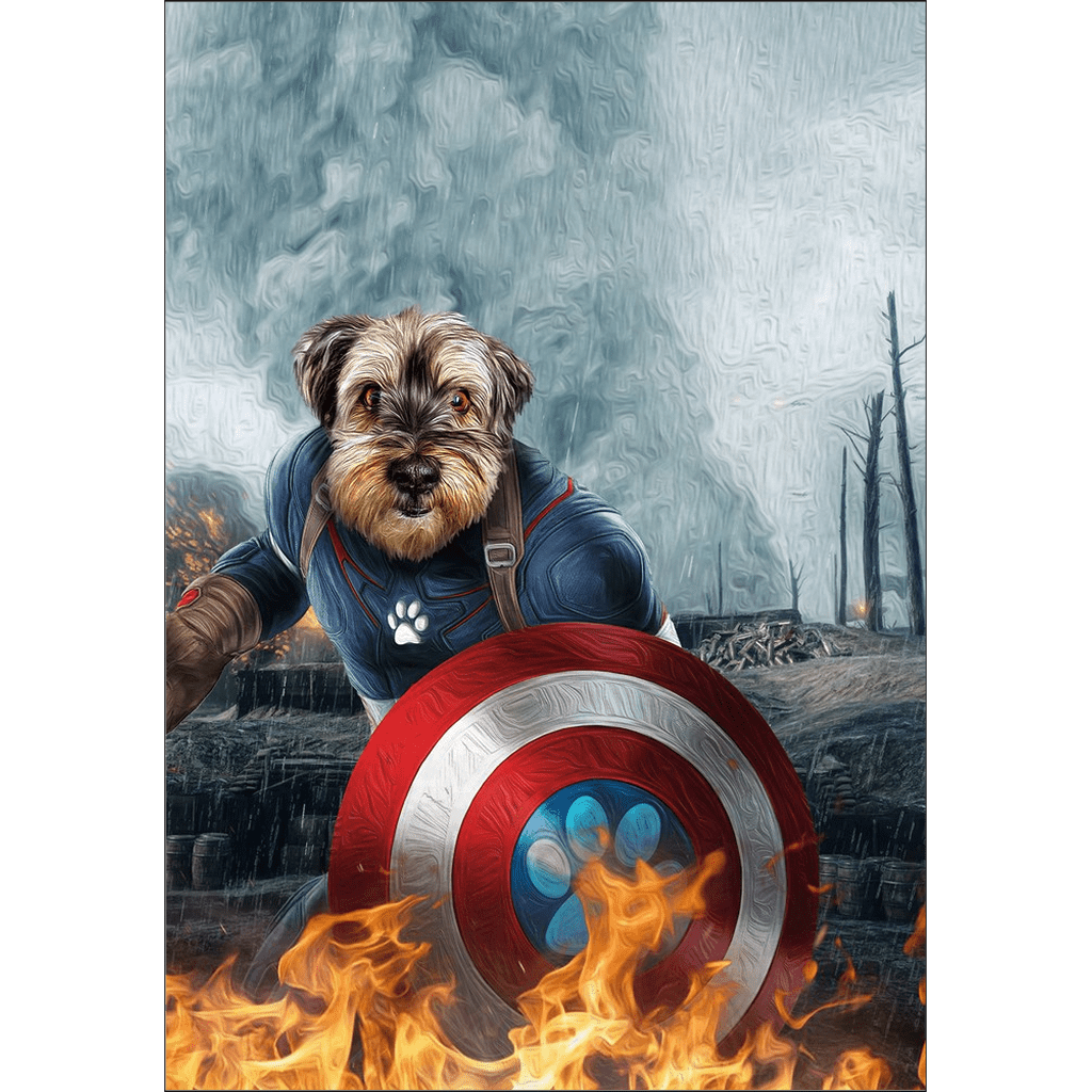 Póster Perro personalizado &#39;Capitán Doggmerica&#39;