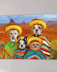 '4 Amigos' Personalized 4 Pet Canvas