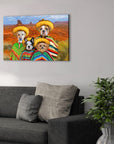 '4 Amigos' Personalized 4 Pet Canvas